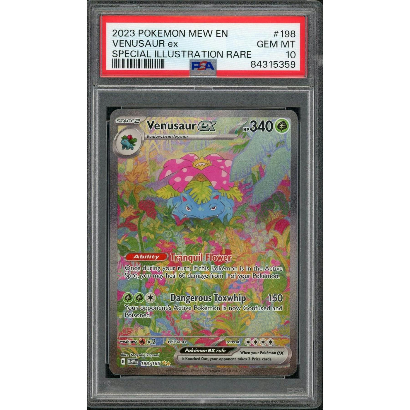 2023 Pokemon 151 Venusaur ex Special Illustration Rare #198 PSA 10