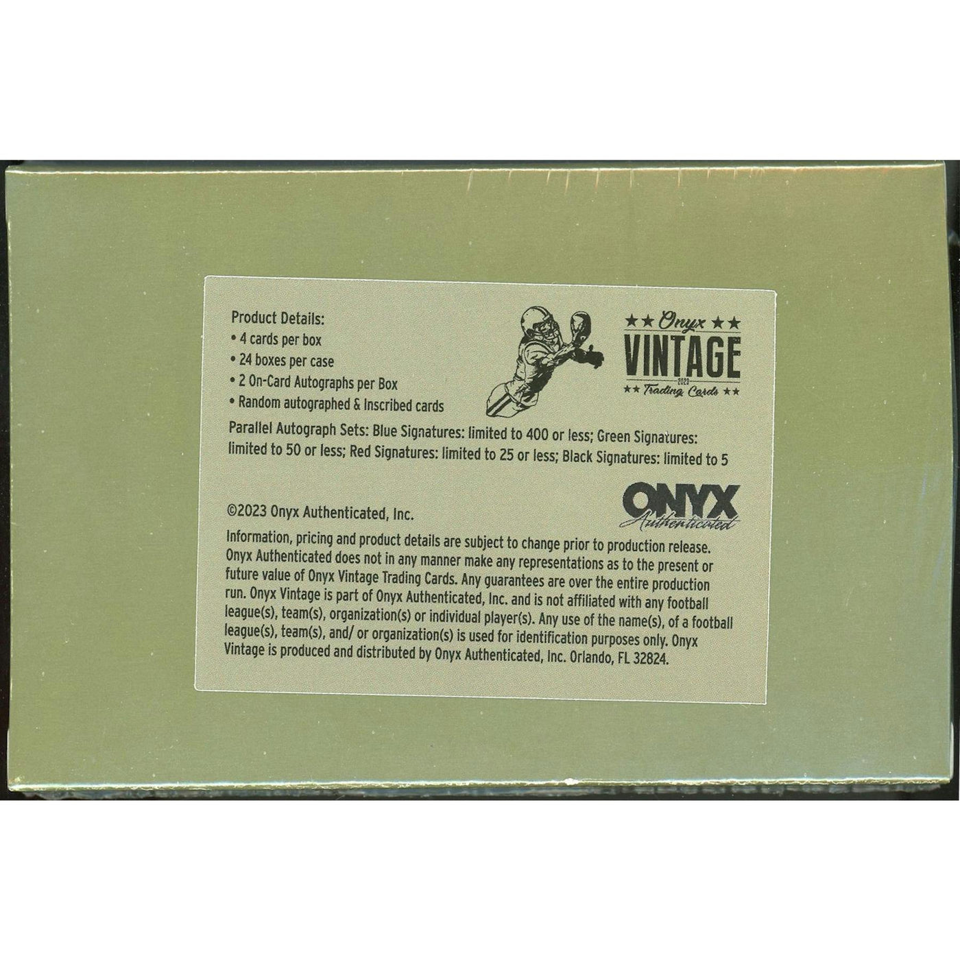 2023 Onyx Vintage College Football Hobby Box (Reed Buy)