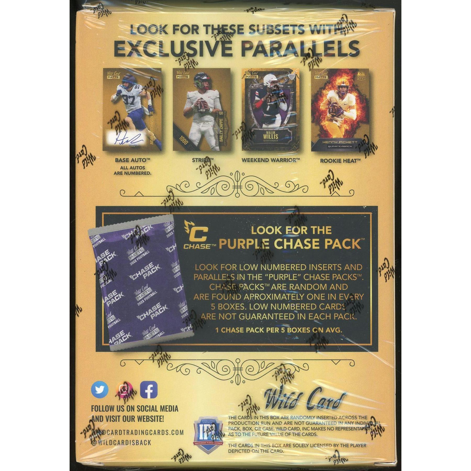 2022 Wild Card Matte Draft Picks Football Mega Box (Gold Box) (Reed Buy)