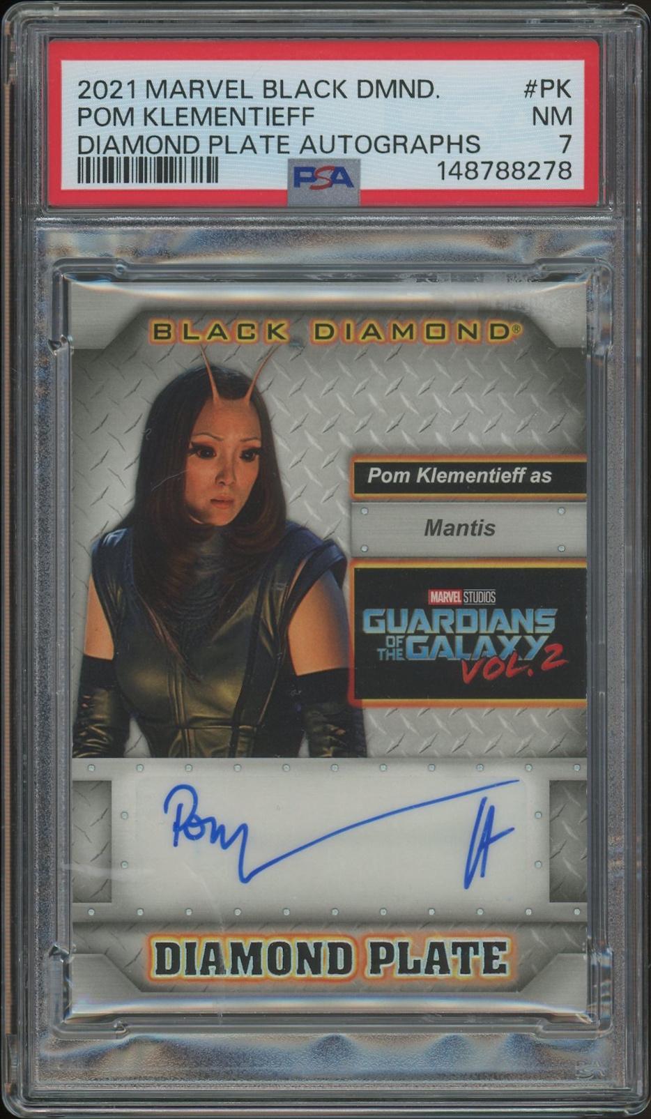 2021 Marvel Black Diamond #DPPK Pom Klementieff as Mantis Diamond Plate Auto PSA 7 (NM)