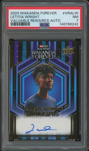 2024 Upper Deck Black Panther Wakanda Forever #VRALW Letitia Wright as Shuri Valuable Resource Auto PSA 7 (NM)