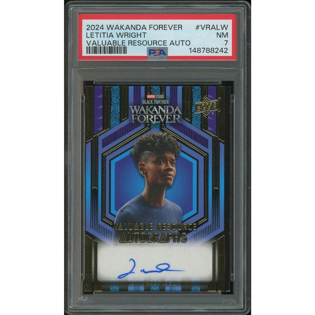 2024 Upper Deck Black Panther Wakanda Forever #VRALW Letitia Wright as Shuri Valuable Resource Auto PSA 7 (NM)