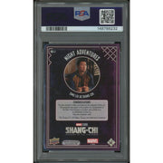 2023 Shang-Chi & the Legend of the Ten Rings #NA1 Simu Liu as Shang-Chi Night Adventure Gold Auto PSA 7 (NM)