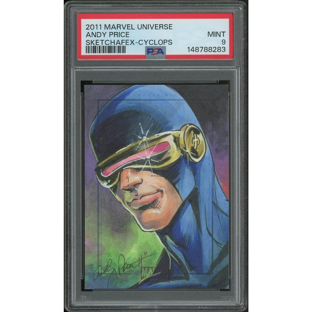 2011 Rittenhouse Marvel Universe Andy Price Cyclops SketchaFEX Sketch Card #1/1 PSA 9 (MINT)