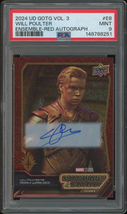 2024 Guardians of the Galaxy Vol. 3 #E8 Will Poulter as Adam Warlock Ensemble Red Auto #106/114 PSA 9 (MINT)