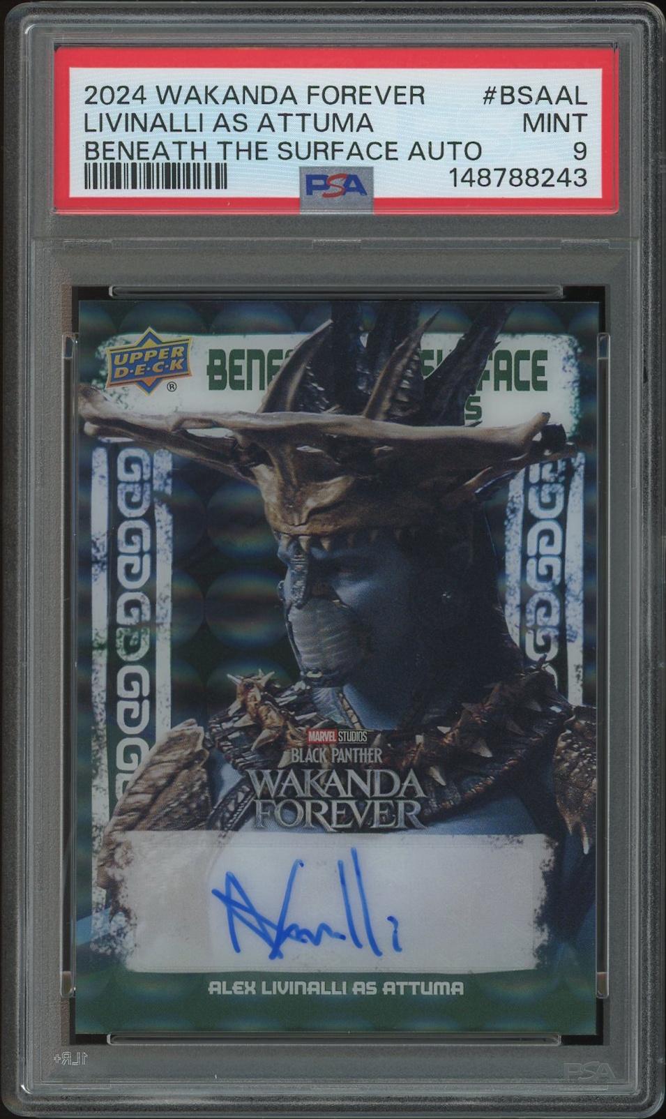 2024 Black Panther Wakanda Forever #BSAAL Alex Livinalli as Attuma Beneath The Surface Auto #55/99 PSA 9