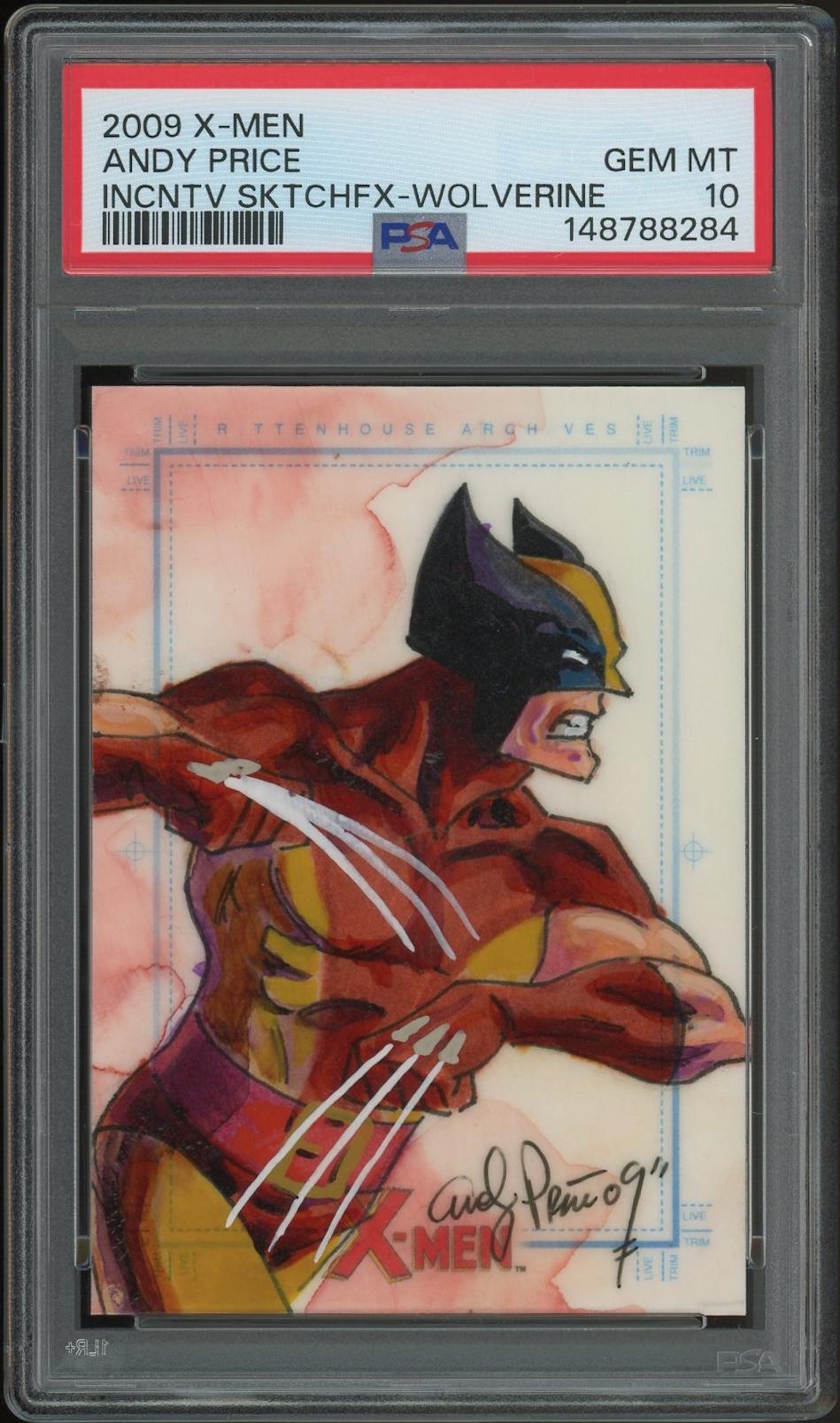2009 Rittenhouse X-Men Archives Andy Price Wolverine SketchaFEX Sketch Card #1/1 PSA 10 (GEM MINT)