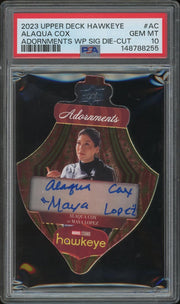 2023 Hawkeye #ADWSAC Alaqua Cox as Maya Lopez Adornments Wrapping Paper Die-Cut Light FX Auto #19/25 PSA 10