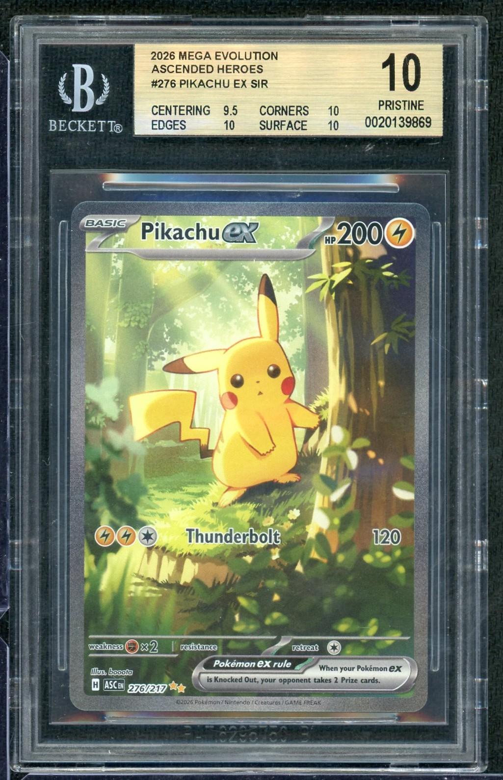 2026 Pokemon Ascended Heroes Pikachu EX Special Illustration Rare #276 BGS 10