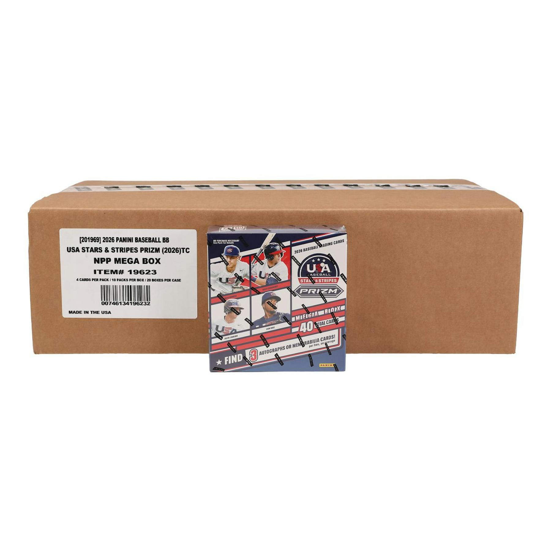 2026 Panini USA Stars & Stripes Prizm Baseball Mega 20-Box Case