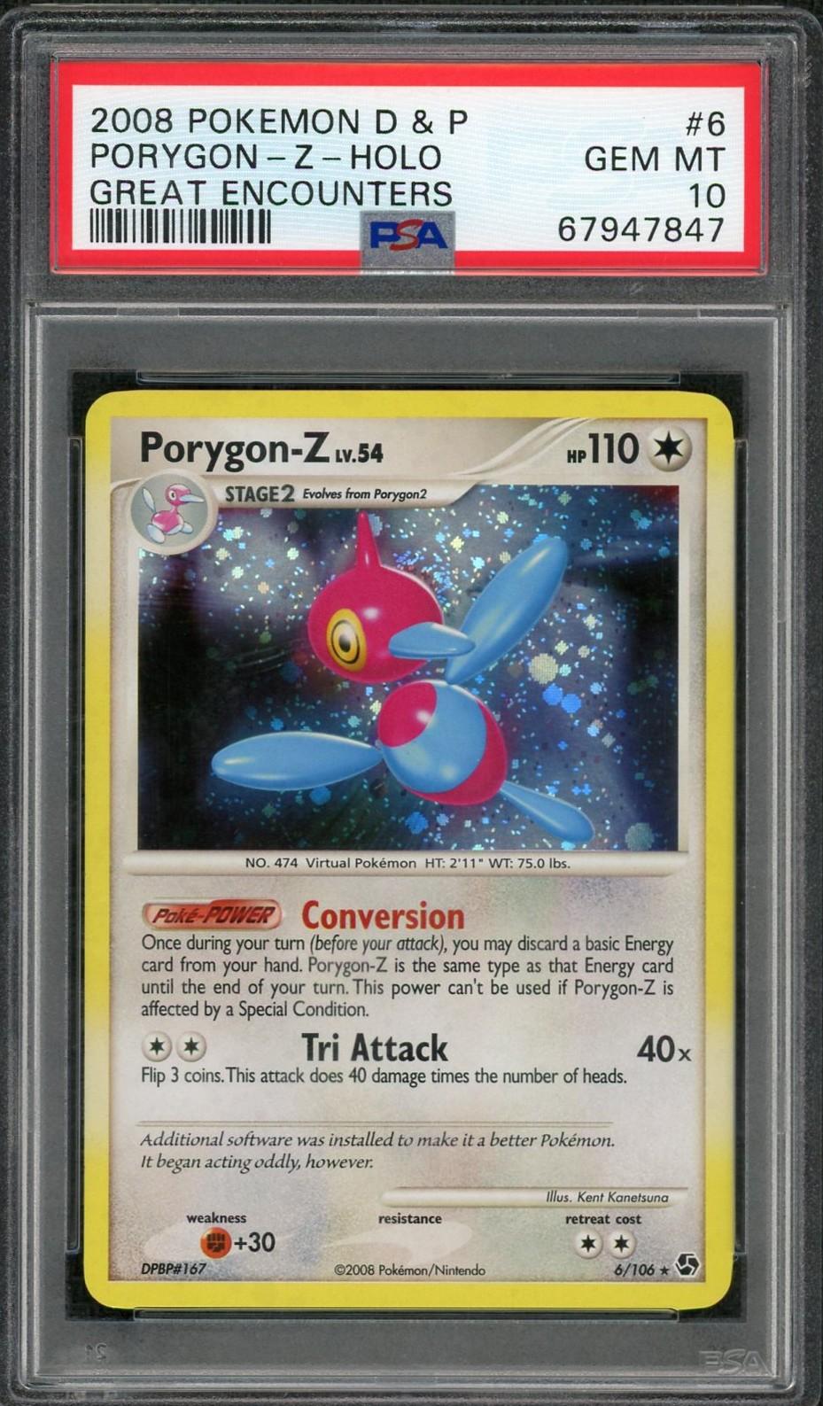2008 Pokemon D & P Great Encounters Porygon-Z Holo #6 PSA 10