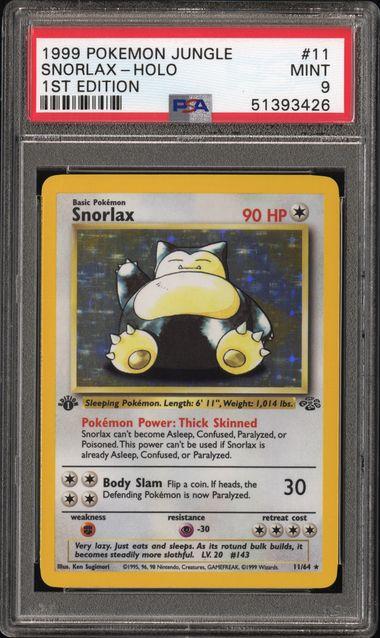 1999 Pokemon Jungle Snorlax Holo 1st Edition #11 PSA 9