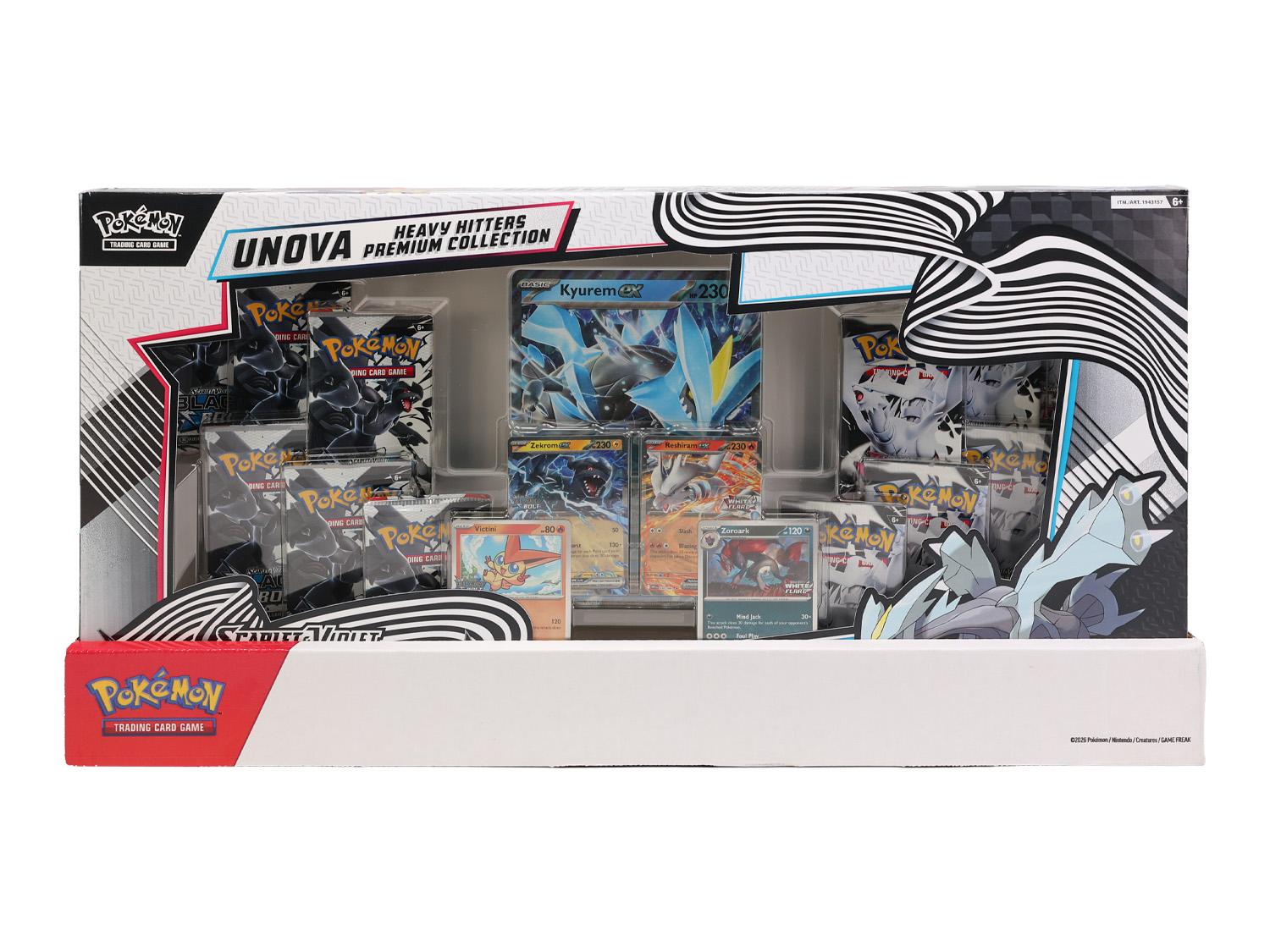 Pokemon Scarlet & Violet: Black Bolt & White Flare Unova Heavy Hitters Premium Collection 7-Box Display