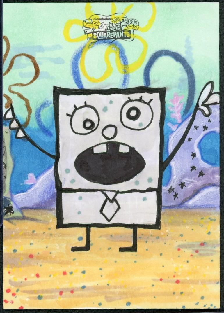 2025 Topps Chrome SpongeBob Doodlebob Sketch Card 1/1