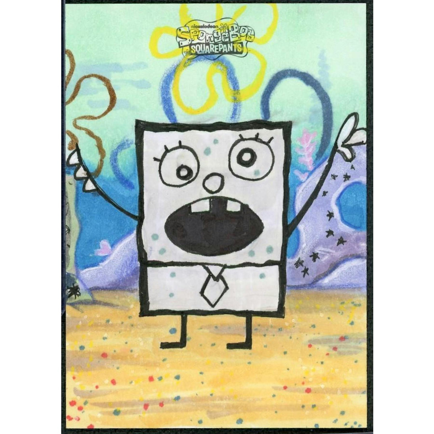 2025 Topps Chrome SpongeBob Doodlebob Sketch Card 1/1