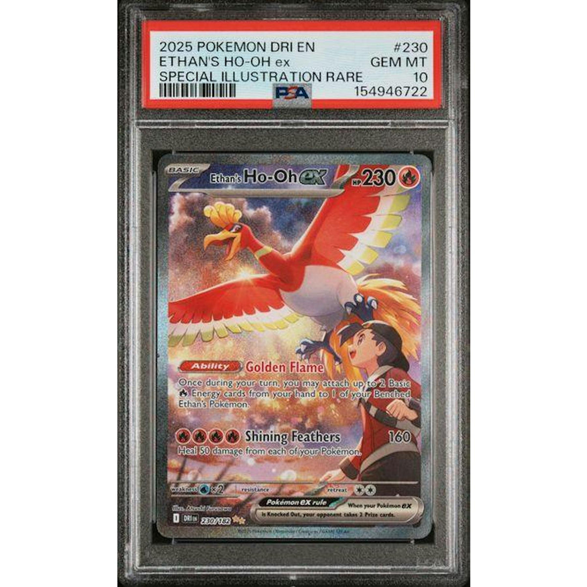 2025 Pokemon Destined Rivals Ethan's Ho-Oh Ex SIR #230 PSA 10