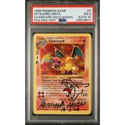 1999 Pokemon Charizard Shadowless Holo #4 Mitsuhiro Arita Auto PSA 5 Auto 10