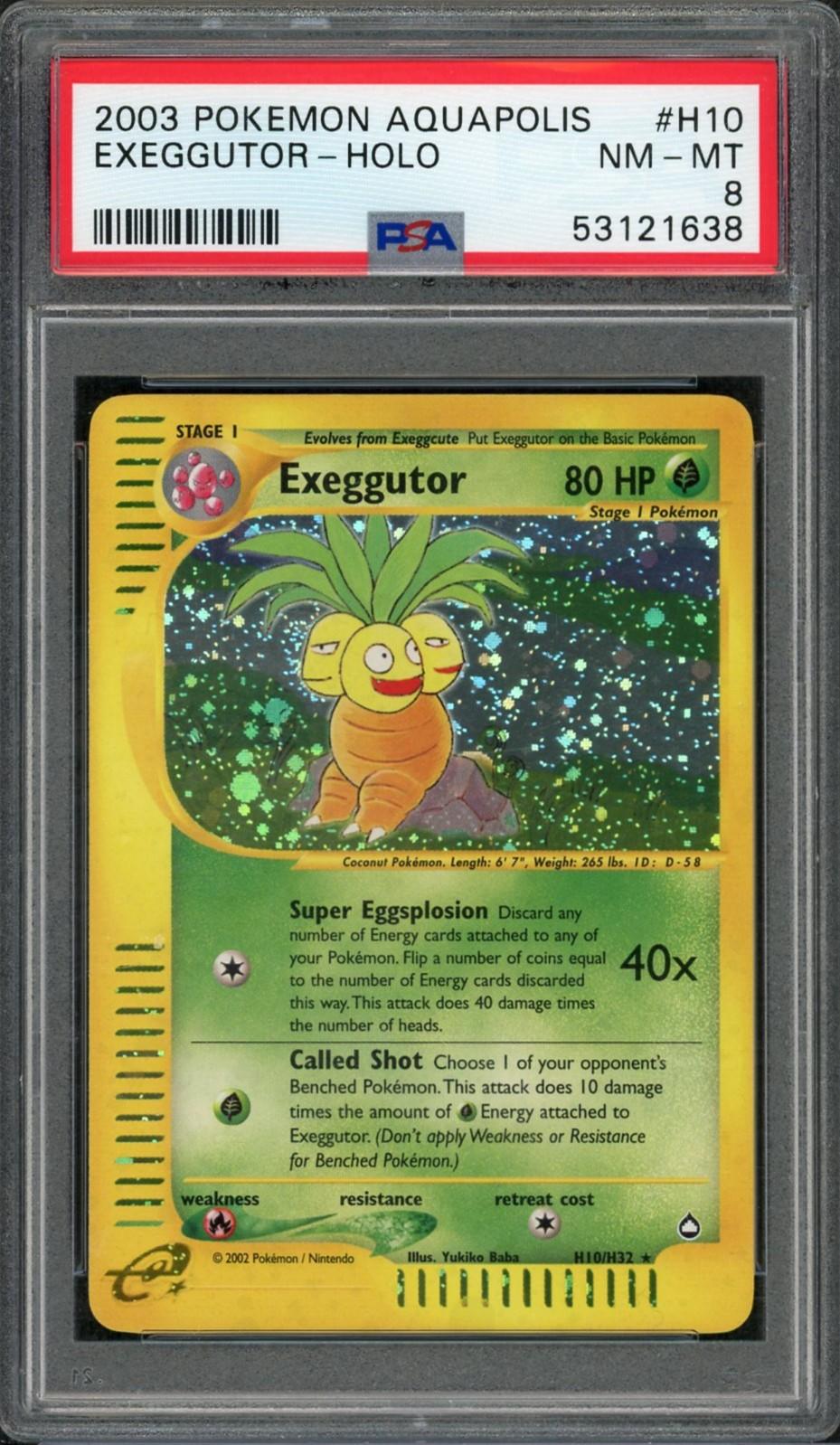 2003 Pokemon Aquapolis Exeggutor Holo #H10 PSA 8