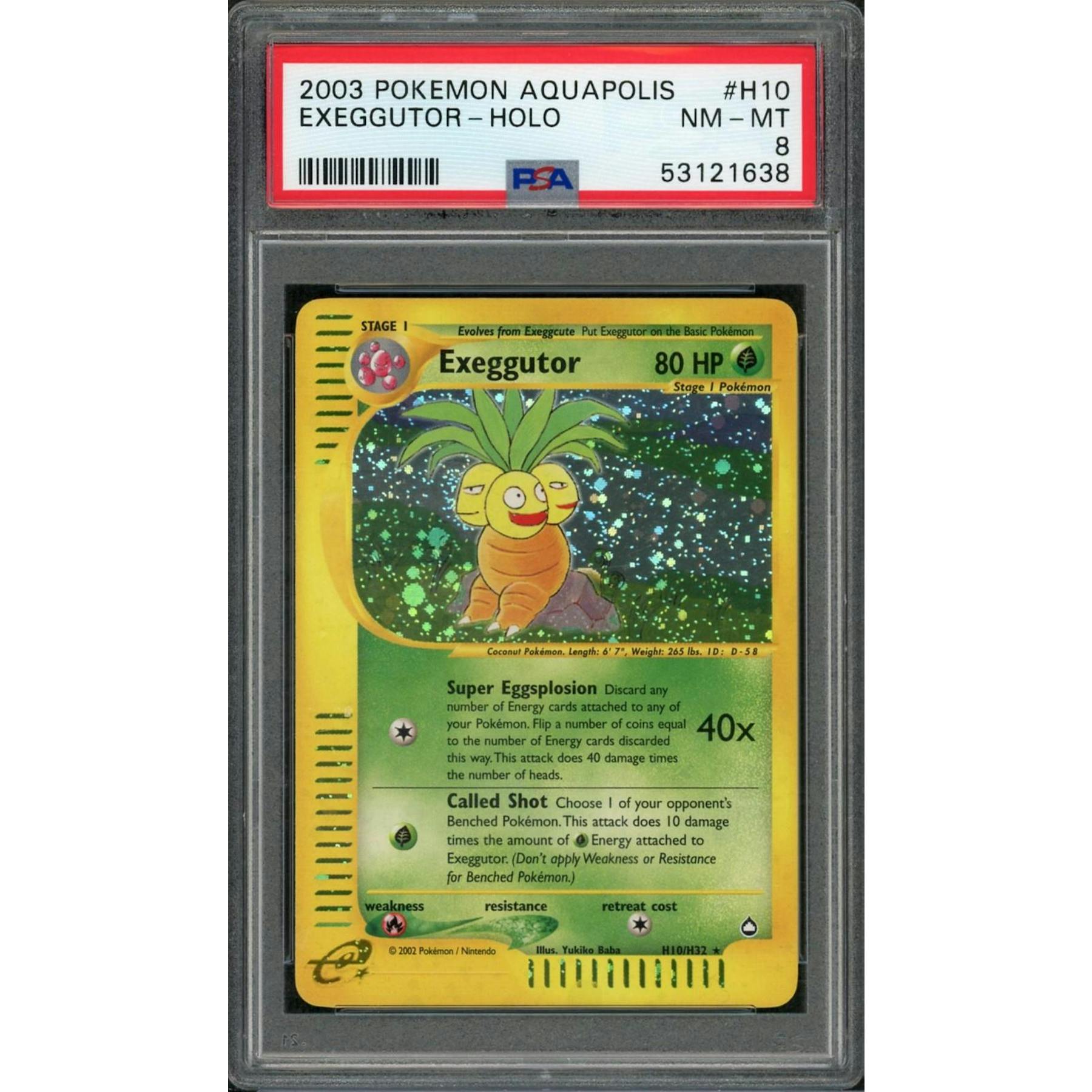 2003 Pokemon Aquapolis Exeggutor Holo #H10 PSA 8