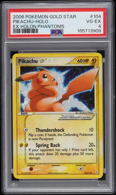 2006 Pokemon Ex Holon Phantoms Pikachu Gold Star Promo #104 PSA 4