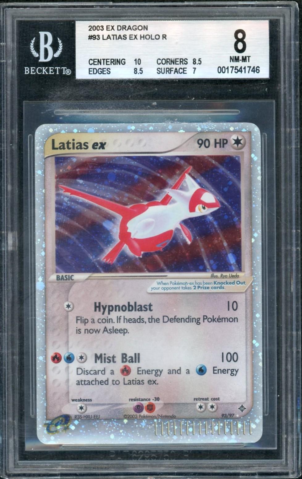 2003 Pokemon EX Dragon Latias ex Holo Rare #93 BGS 8