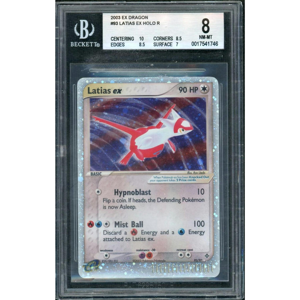 2003 Pokemon EX Dragon Latias ex Holo Rare #93 BGS 8