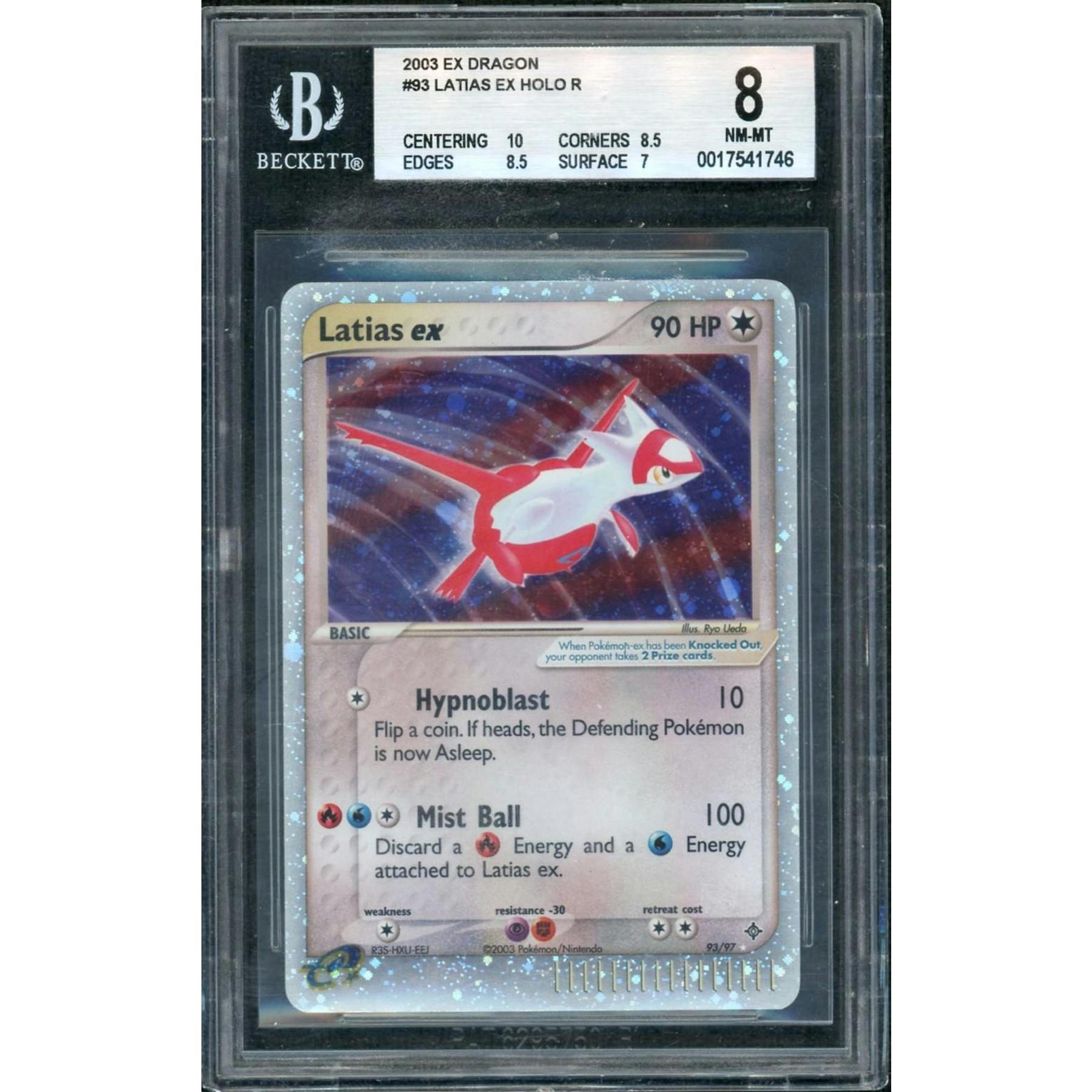 2003 Pokemon EX Dragon Latias ex Holo Rare #93 BGS 8