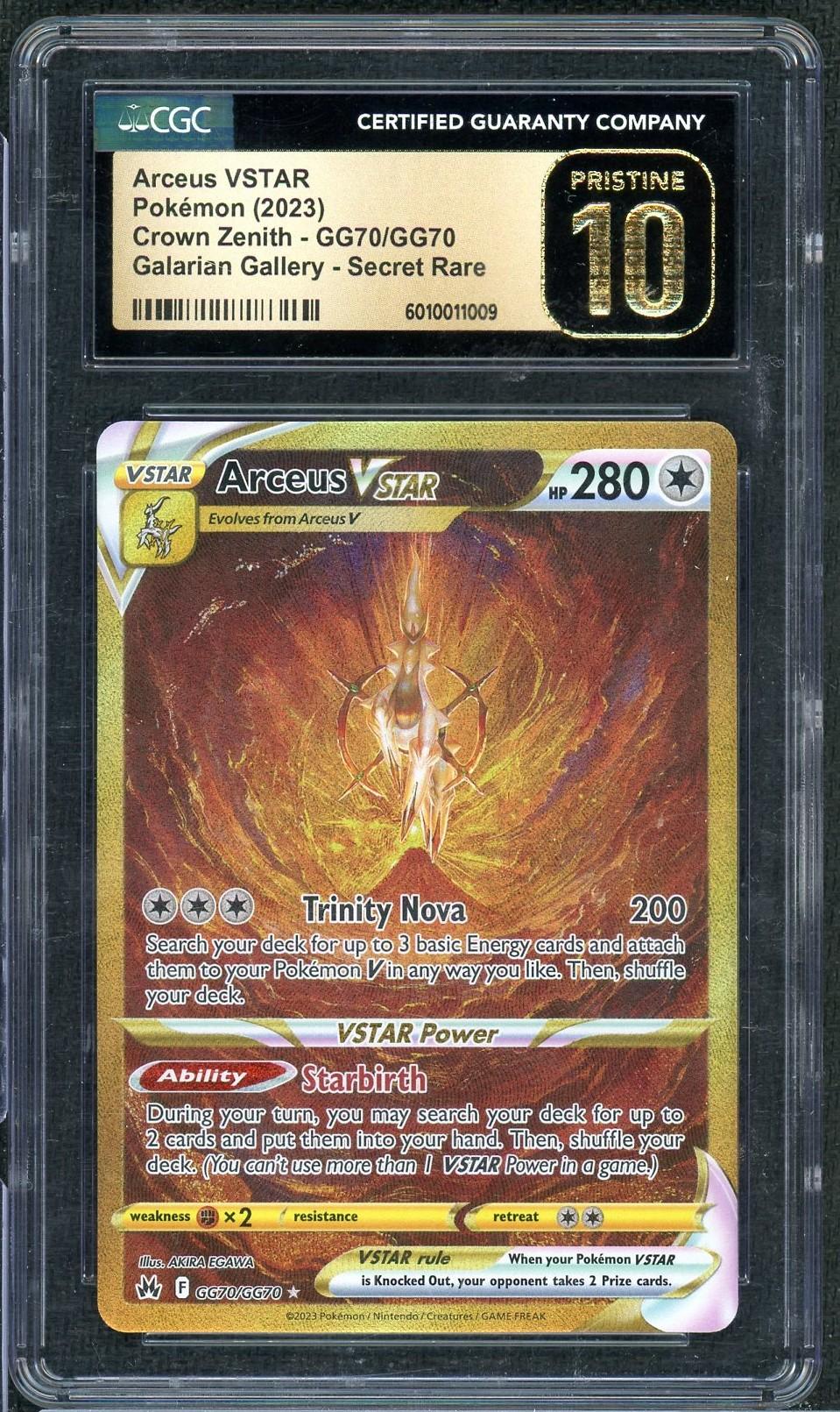2023 Pokemon Crown Zenith Arceus VStar GG70/GG70 CGC Pristine 10