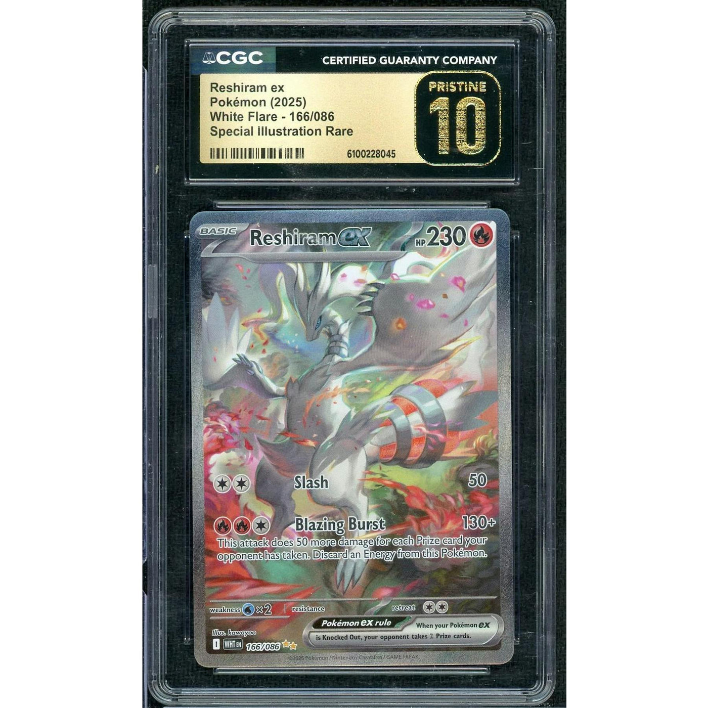 2025 Pokemon White Flare Reshiram SIR #166 CGC 10 Pristine