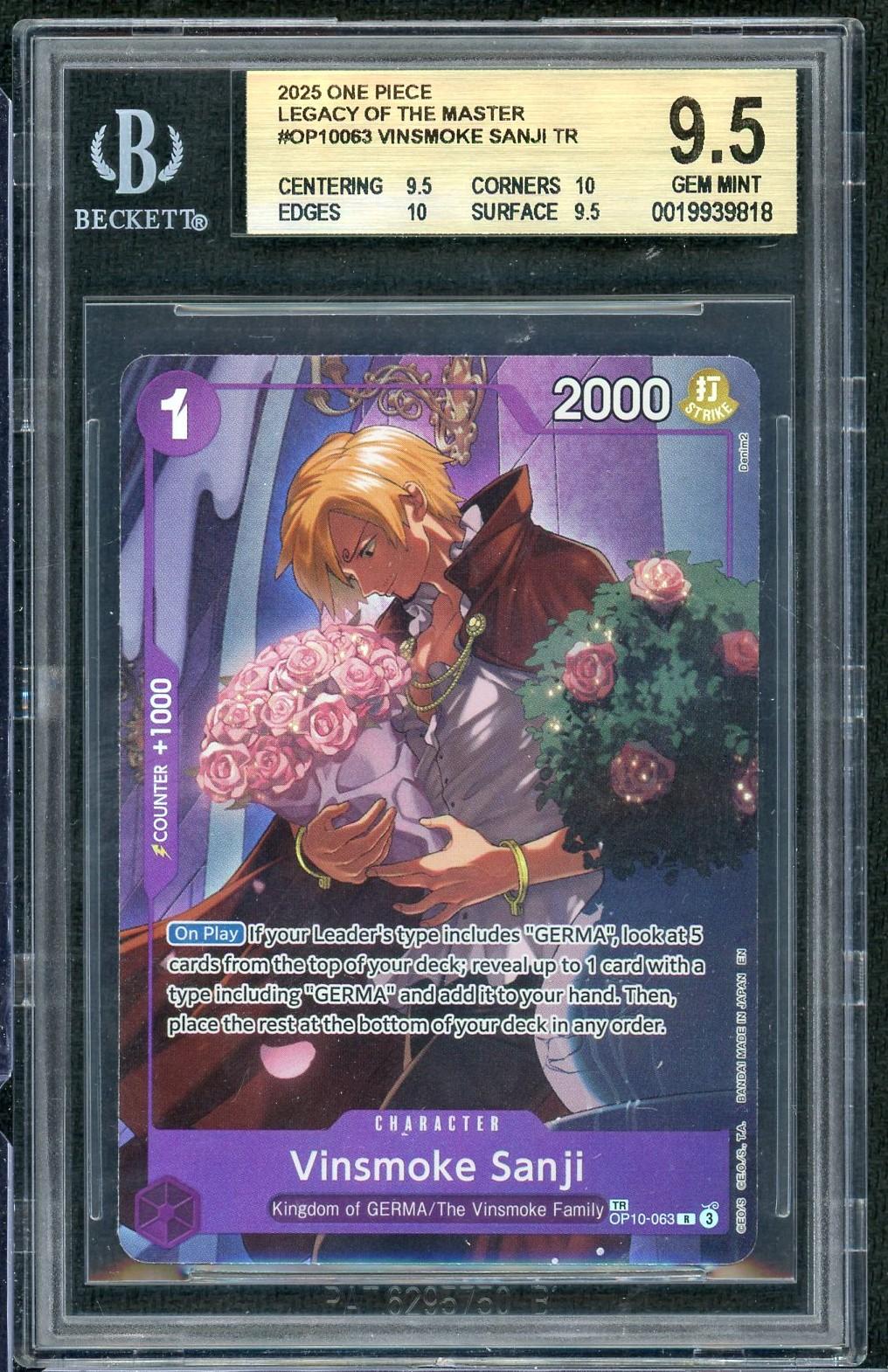2025 One Piece Legacy of the Master Vinsmoke Sanji Treasure Rare BGS 9.5