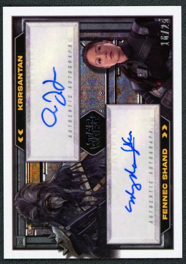 2022 Topps Star Wars Masterworks Fennec Shand Krrsantan Dual Auto /25