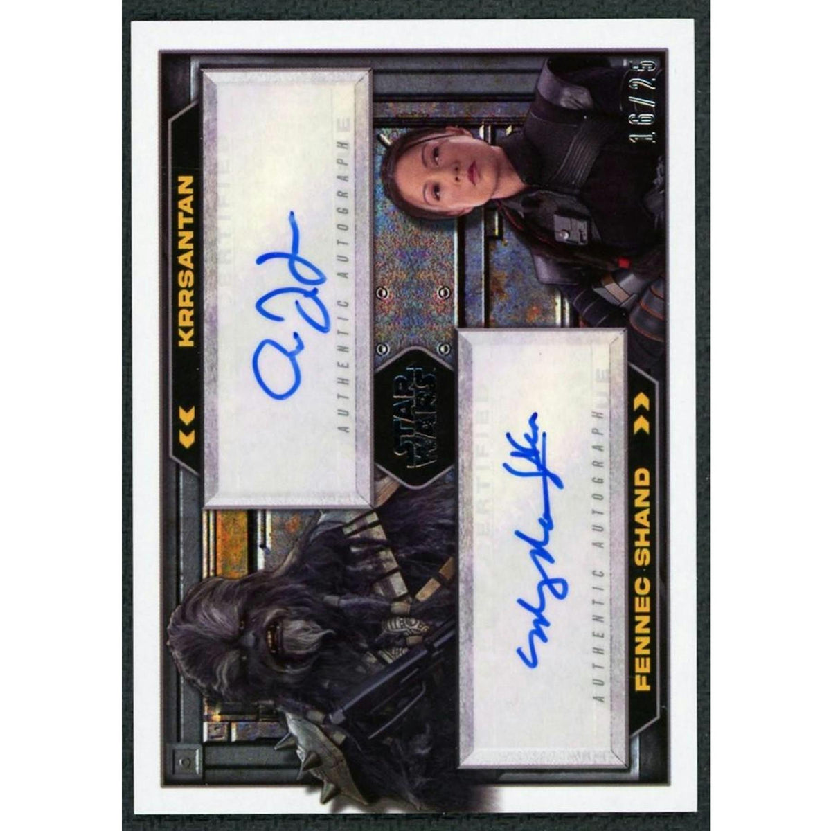 2022 Topps Star Wars Masterworks Fennec Shand Krrsantan Dual Auto /25