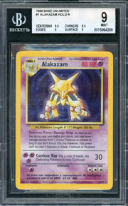 1999 Pokemon Base Set Unlimited Alakazam Holo #1 BGS 9