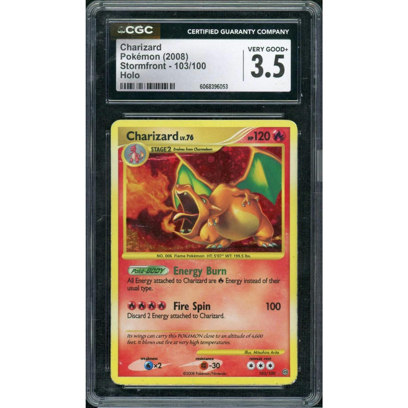 2008 Pokemon Diamond & Pearl Stormfront Charizard Holo 103/100 CGC 3.5