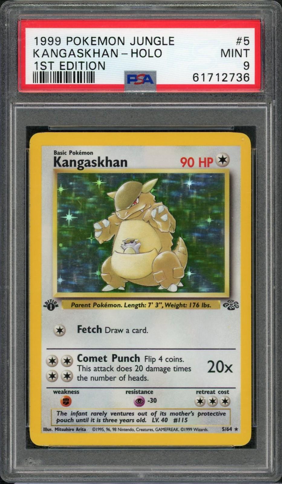 1999 Pokemon Jungle Kangaskhan Holo 1st Edition #5 PSA 9