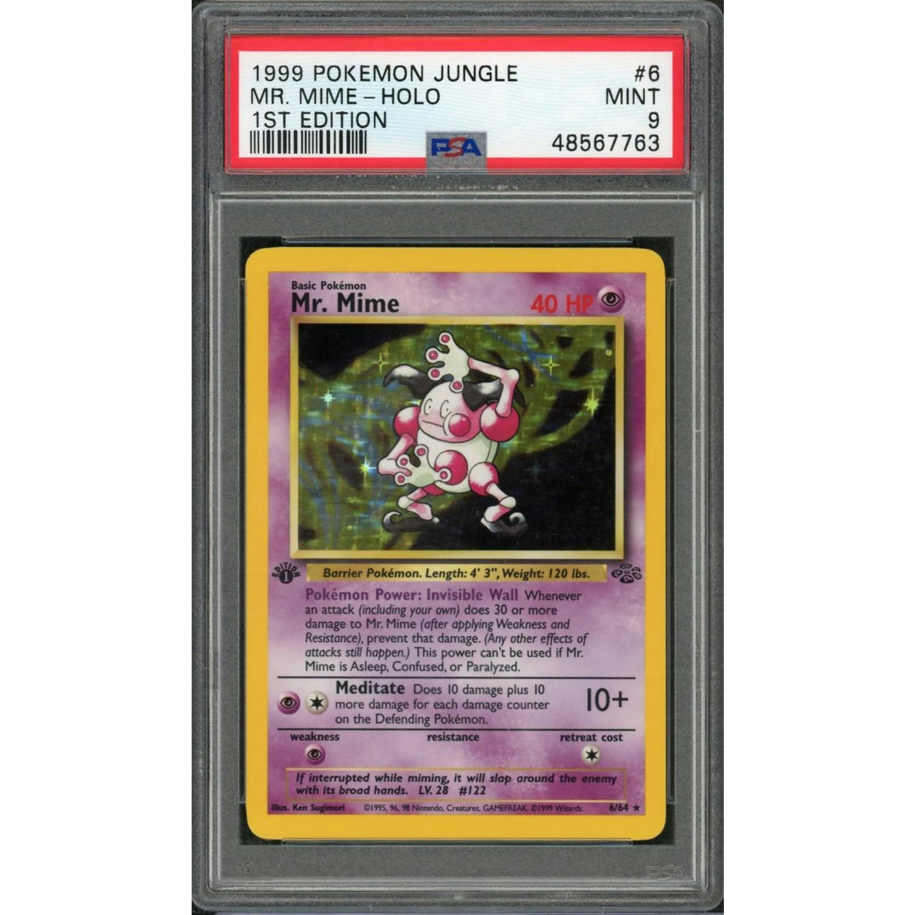 1999 Pokemon Jungle Mr Mime Holo 1st Edition #6 PSA 9