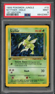 1999 Pokemon Jungle Scyther Holo 1st Edition #10 PSA 9