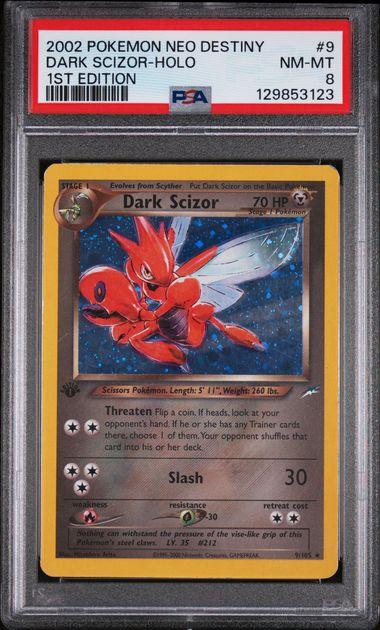 2002 Pokemon Neo Destiny Dark Scizor Holo 1st Edition #9 PSA 8