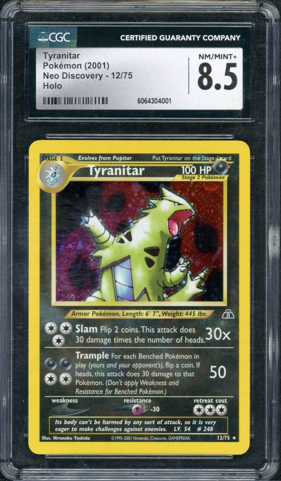2001 Pokemon Neo Discovery Tyranitar Holo #12 CGC 8.5