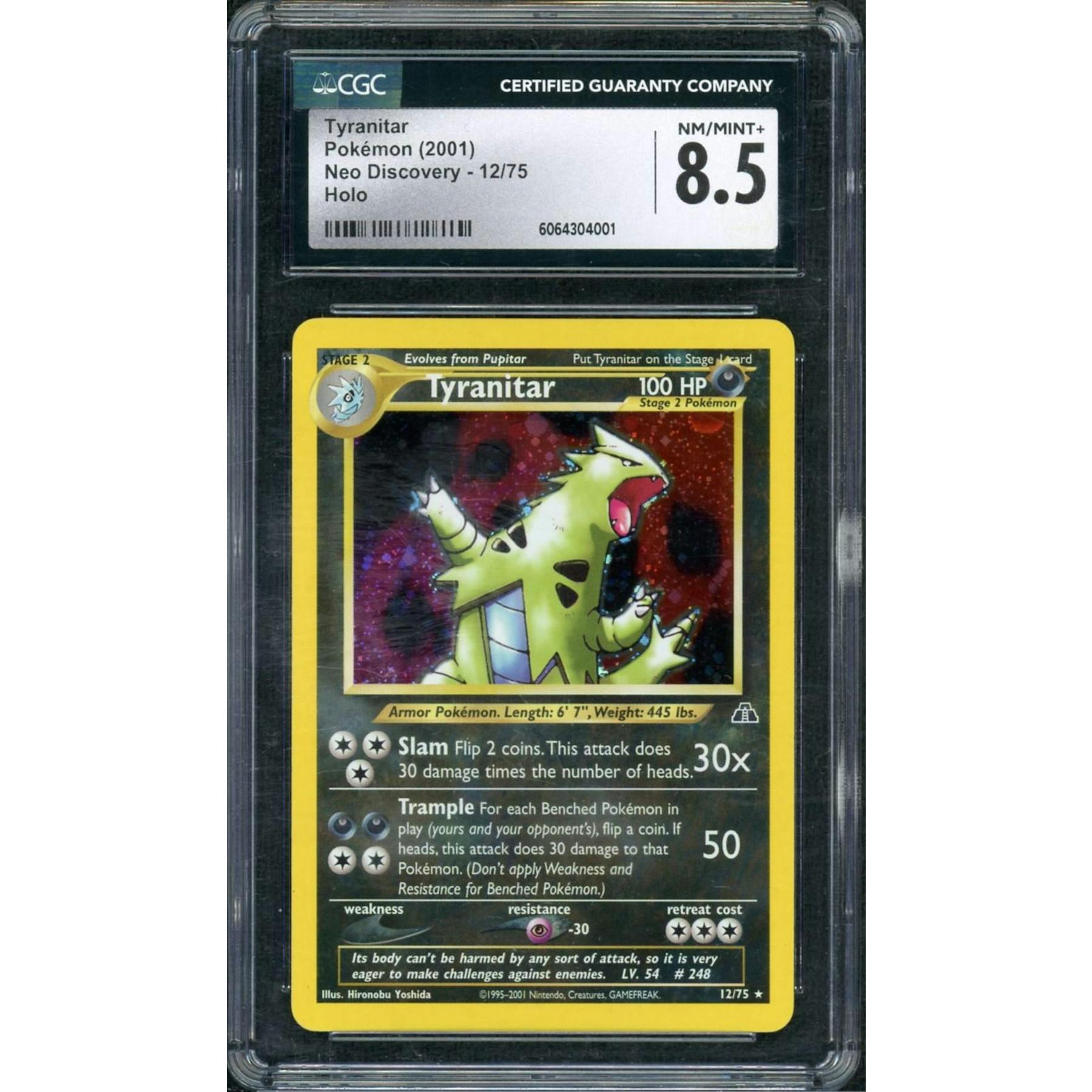 2001 Pokemon Neo Discovery Tyranitar Holo #12 CGC 8.5