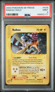 2003 Pokemon Skyridge Raikou Holo #H26 PSA 9