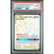 2019 Pokemon Unified Minds Mewtwo & Mew GX Full Art Secret #242 PSA 10