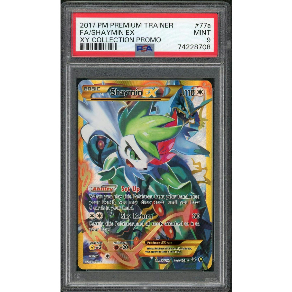 2017 Pokemon Premium Trainer Shaymin EX XY Promo #77a PSA 9
