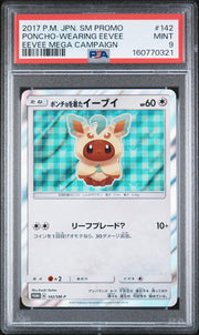 2017 Pokemon Japanese Promo Poncho-Wearing Eevee Mega Campaign #142 PSA 9