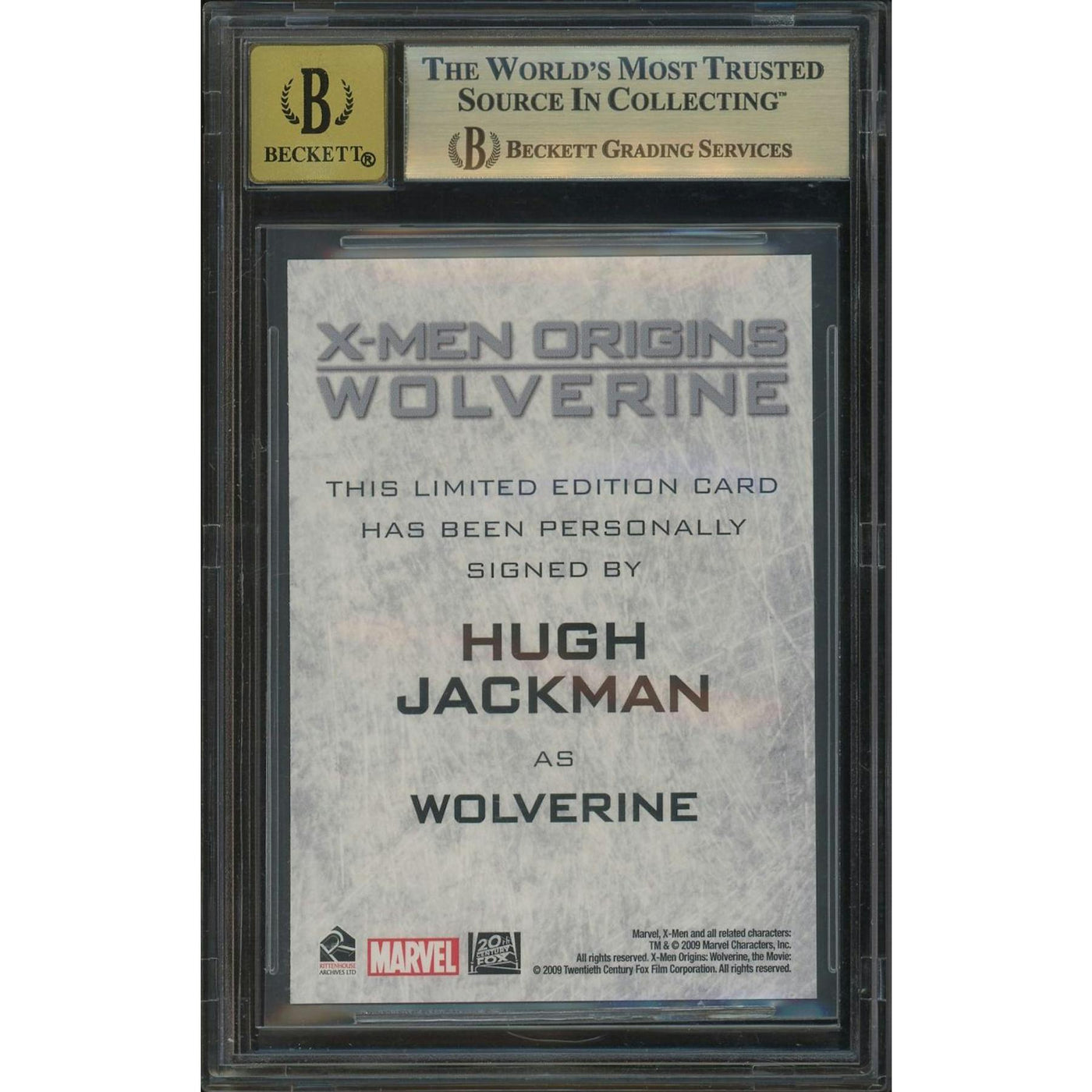2009 Rittenhouse X-Men Origins #HJB Hugh Jackman As Wolverine Claws Out Auto BGS 9.5 (GEM MT)