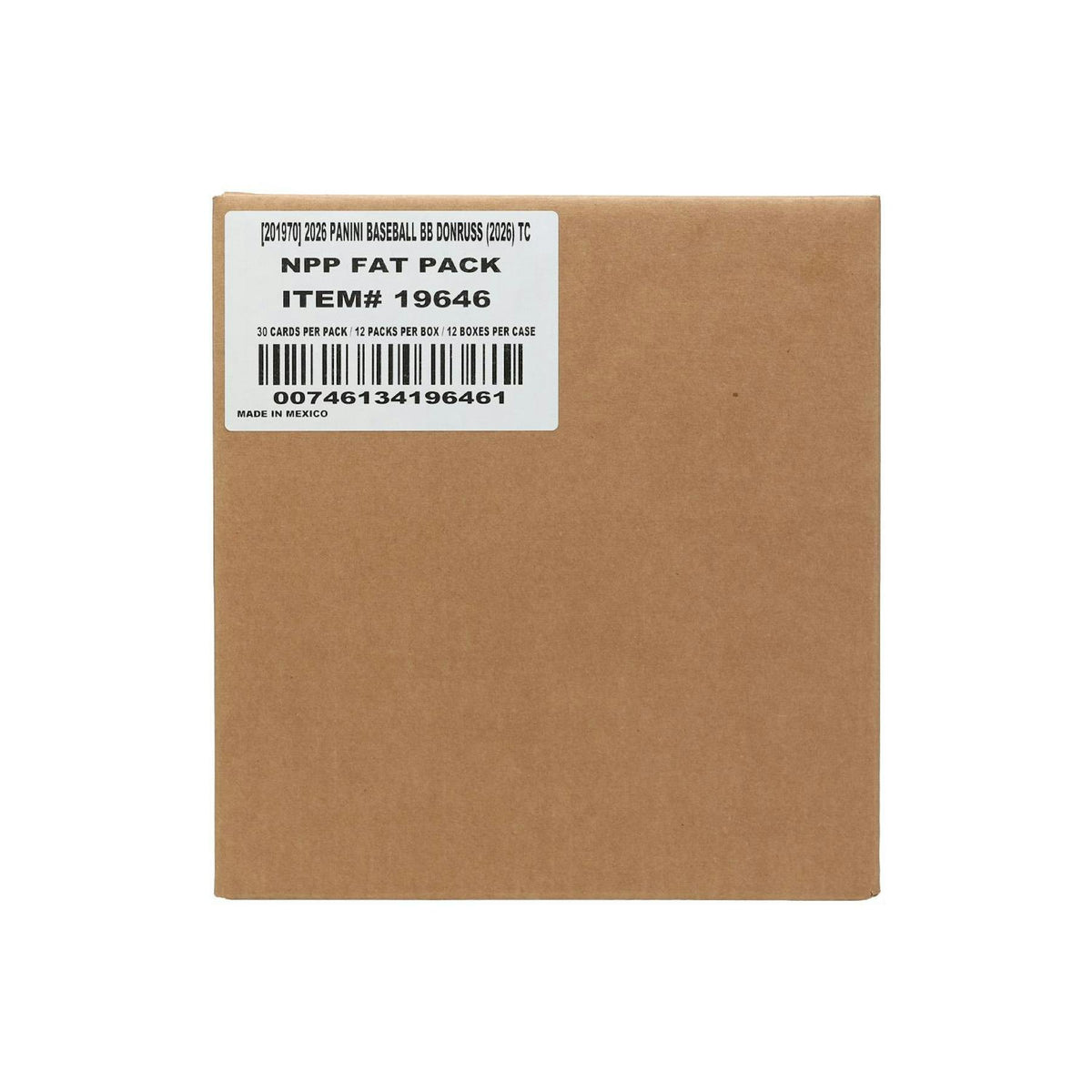 2026 Panini Donruss Baseball Jumbo Value 12-Box Case