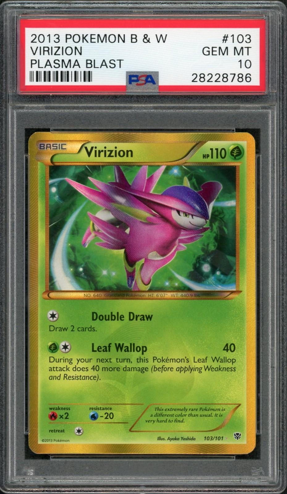 2013 Pokemon Black & White Plasma Blast Virizion #103 PSA 10