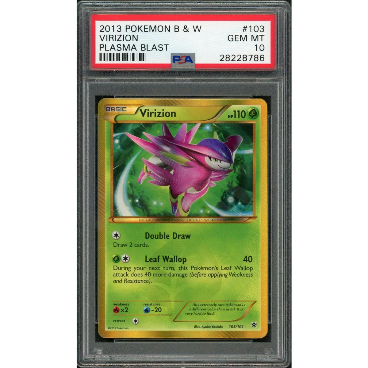 2013 Pokemon Black & White Plasma Blast Virizion #103 PSA 10