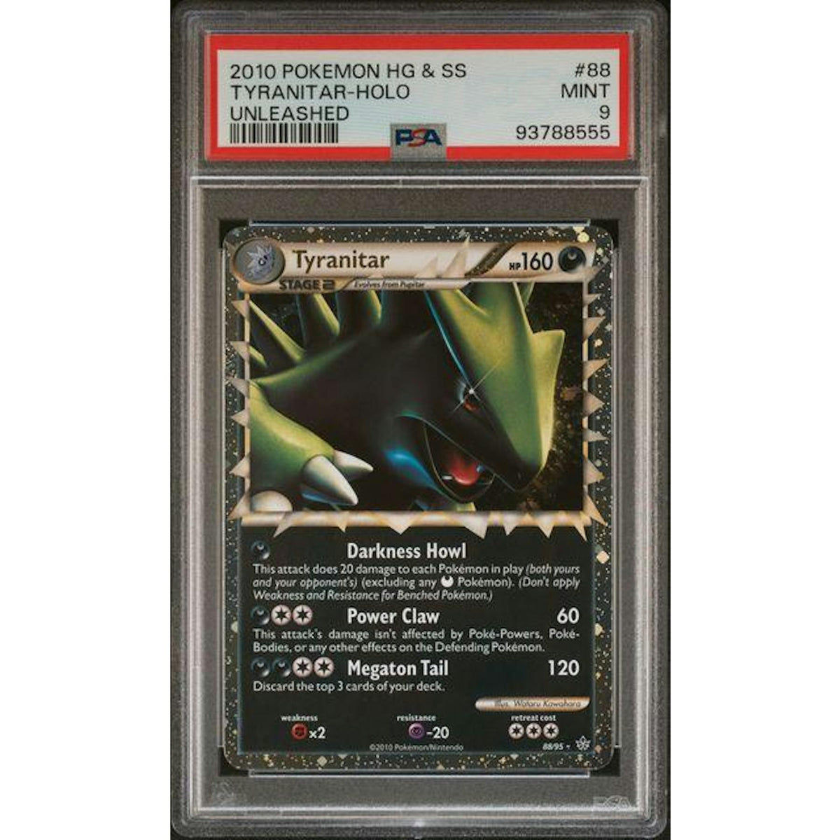 2010 Pokemon Unleashed Tyranitar Holo #88 PSA 9