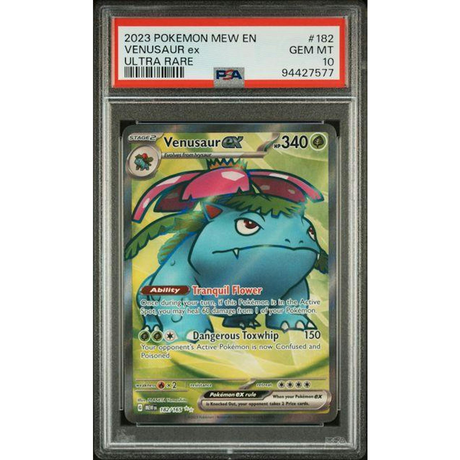 2023 Pokemon 151 Venusaur ex Ultra Rare #182 PSA 10